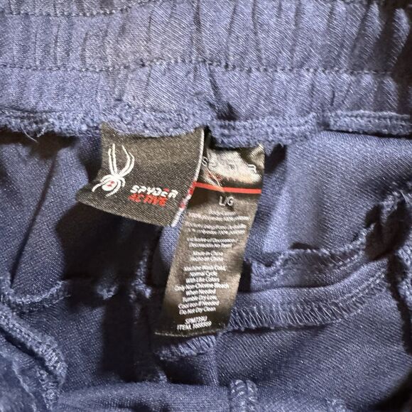 SPYDER Mens L Active Track Pants Stretch Drawstring Waist BLUE - Picture 4 of 9